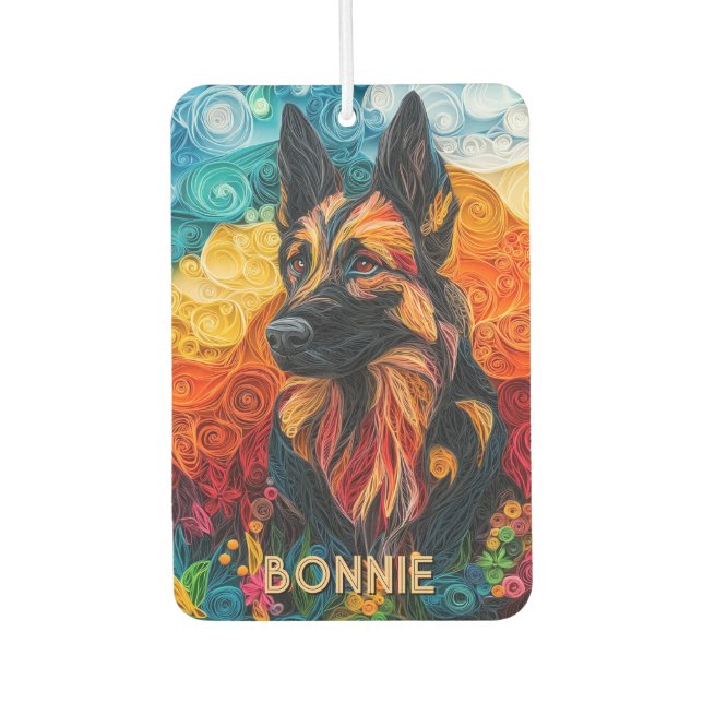 Papercut German Shepherd Air Freshener (Front)