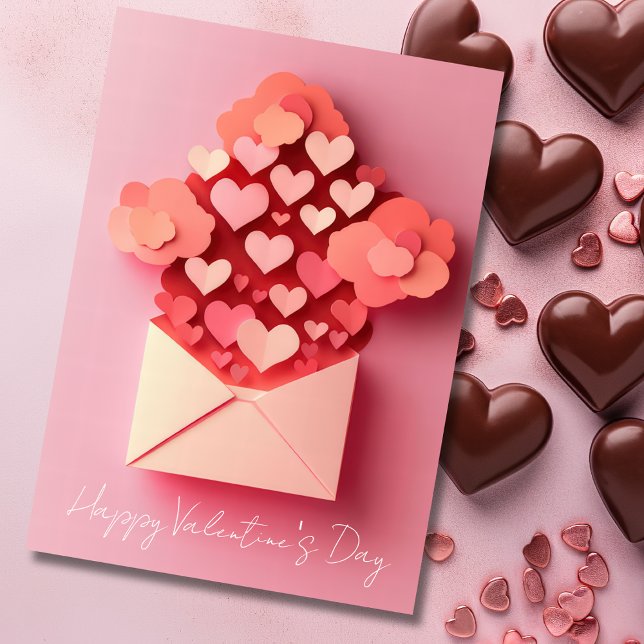 Papercut Hearts Valentine's Greeting Holiday Card (Creator Uploaded)