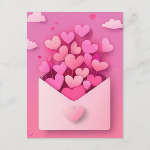 Papercut Hearts Valentine's Greeting Postcard