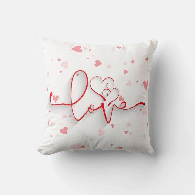 Papercut Love and Hearts Throw Pillow (Front)