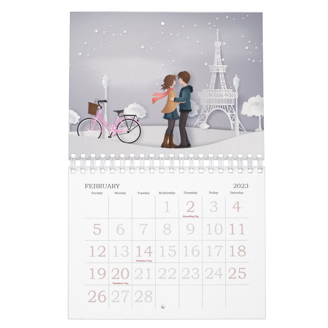 Papercut Love & Romance Couples Calendar Zazzle