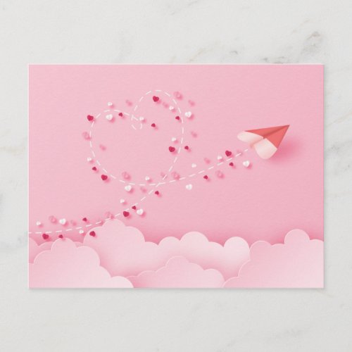 Papercut Paper Airplane Postcard