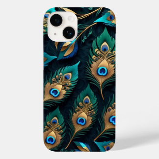Papercut Peacock Feathers Pattern Case-Mate iPhone 14 Case