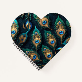 Papercut Peacock Feathers Pattern Notebook