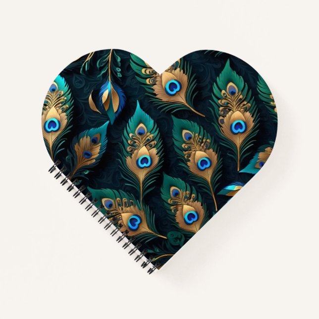 Papercut Peacock Feathers Pattern Notebook (Front)
