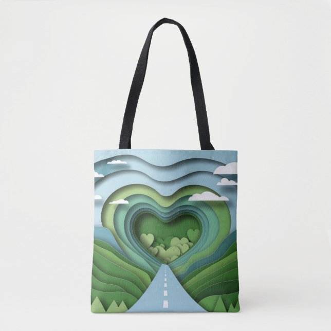 Papercut Road Shopping Errand Tote Bag (Front)