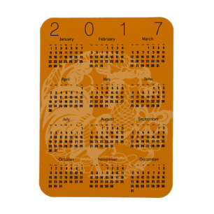 Papercut Rooster Calendar 2017 Choose color Magnet