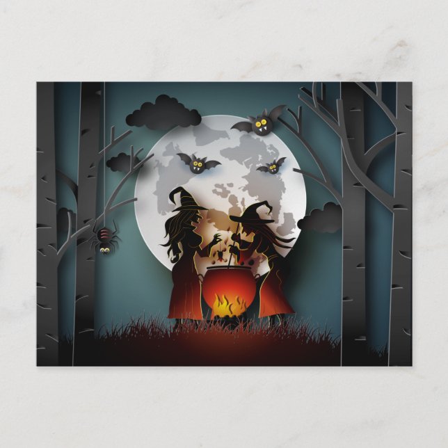 Papercut Witches in the Woods Postcard (Front)