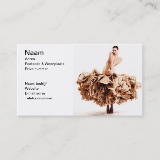 Customizable Paperdress Business Card