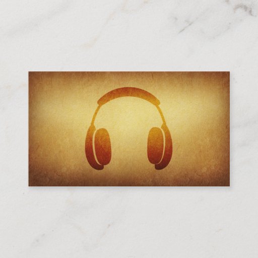 Customizable Papered Archive Deejay Headphone Business Card