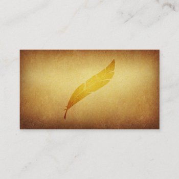Papered Archive Writers Quill Business Card by MyBindery at Zazzle