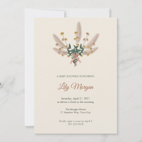 Paperflower Posy Baby Shower Invitation