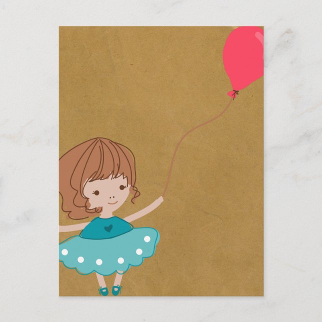 Paperfruit ballon Girl Postcard (Front)