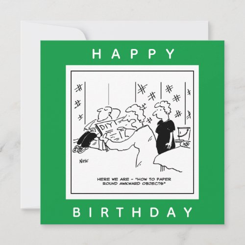 Papering Round Awkward Objects Cartoon Card