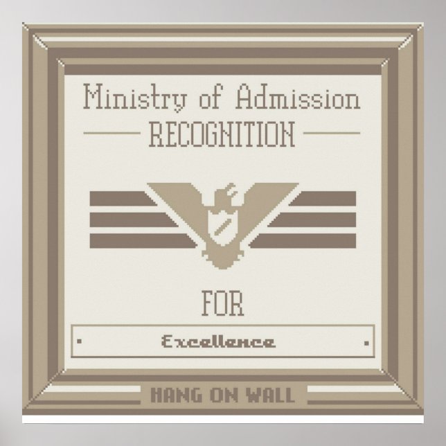 Papers Please Admission Poster (Front)