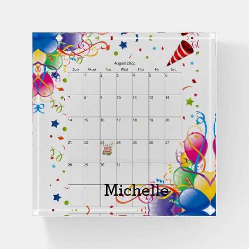 Paperweight Calendar 2022 August Paperweight