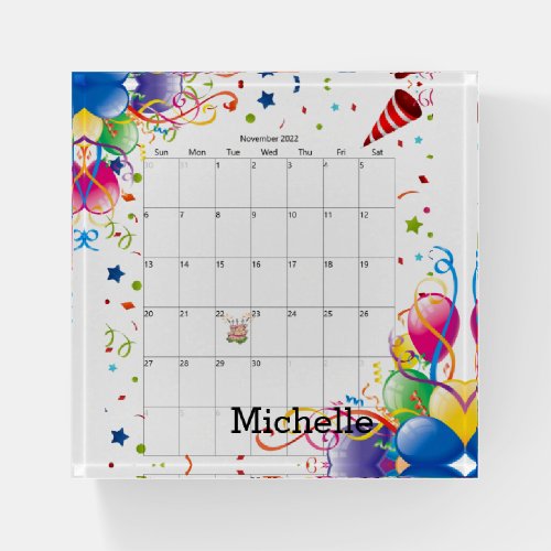 Paperweight Calendar 2022 November Paperweight