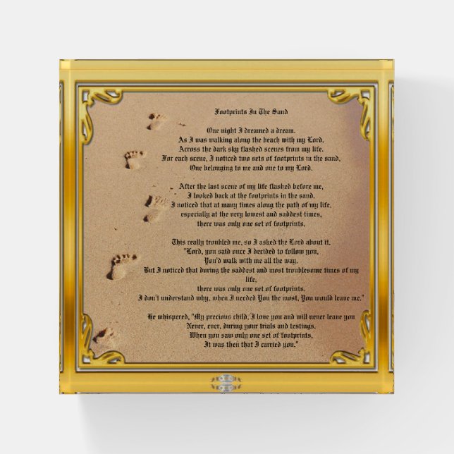 Paperweight Footprints In The Sand Sober Champions (Front)