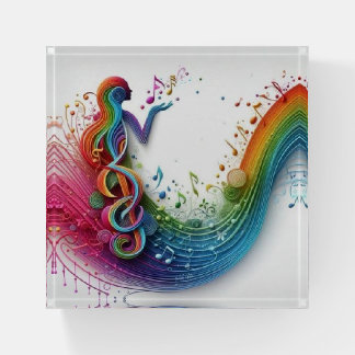 Paperweight -Glass Square Paperweight