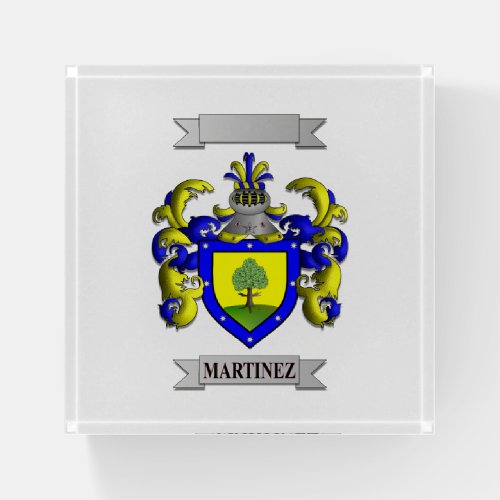 Paperweight Martinez Family Surname And Shield