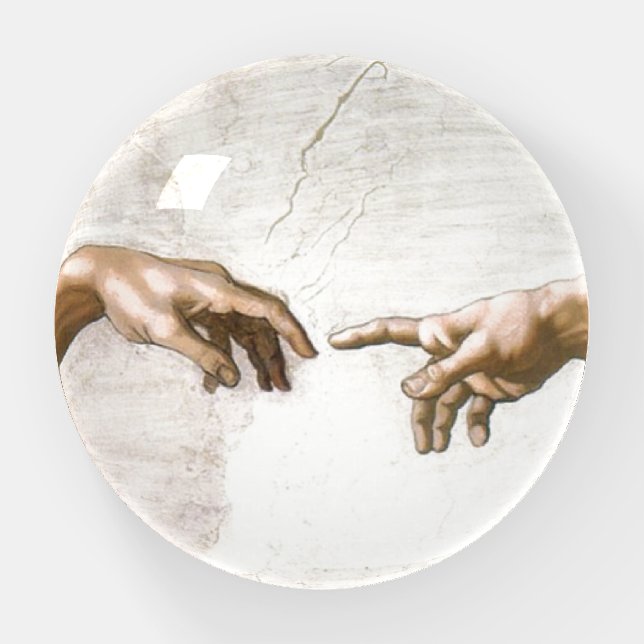 PAPERWEIGHT : MICHELANGELO : THE CREATION OF ADAM (Front)