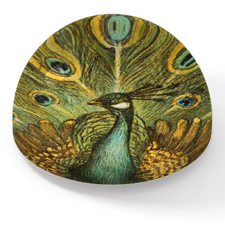 Paperweight Pauw met Kippen Theo van Hoytema