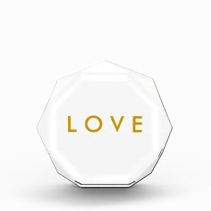 Paperweight Photo Block - Simply Love Gold