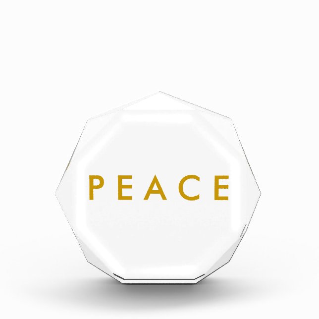 Paperweight Photo Block - Simply Peace Gold (Front)