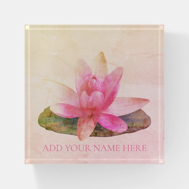 PAPERWEIGHT  : PINK LOTUS (Front)