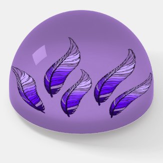 Paperweight - Purple Feathers