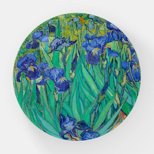 PAPERWEIGHT  VINCENT VAN GOGH   IRISES  DETAIL