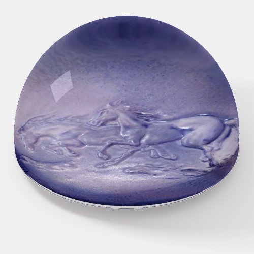 Paperweight _ Wild Horses in Blue