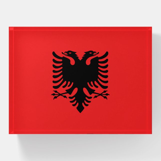 Paperweight with flag of Albania (Front)