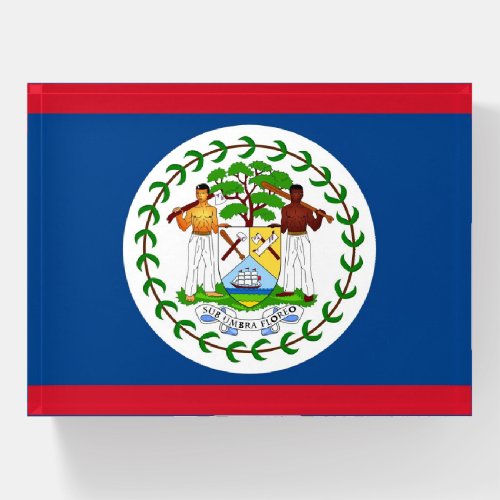 Paperweight with flag of Belize