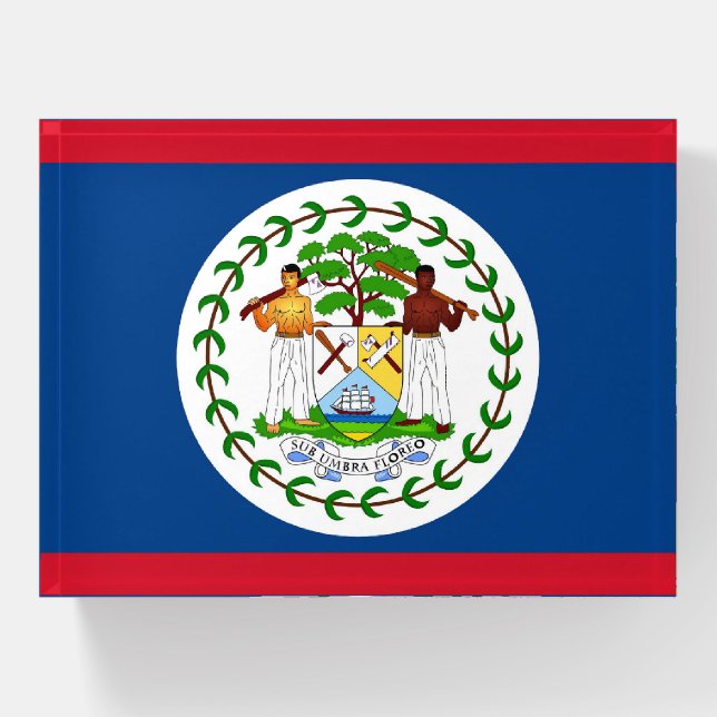 Paperweight with flag of Belize (Front)