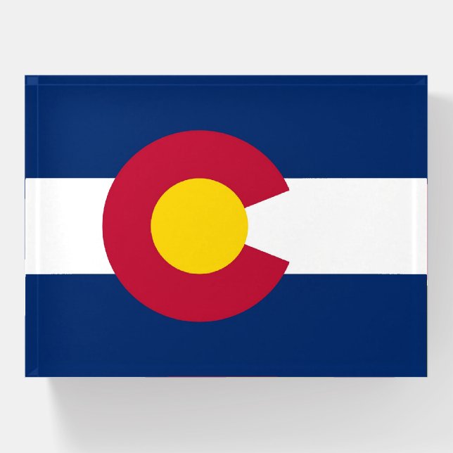 Paperweight with flag of Colorado, USA (Front)