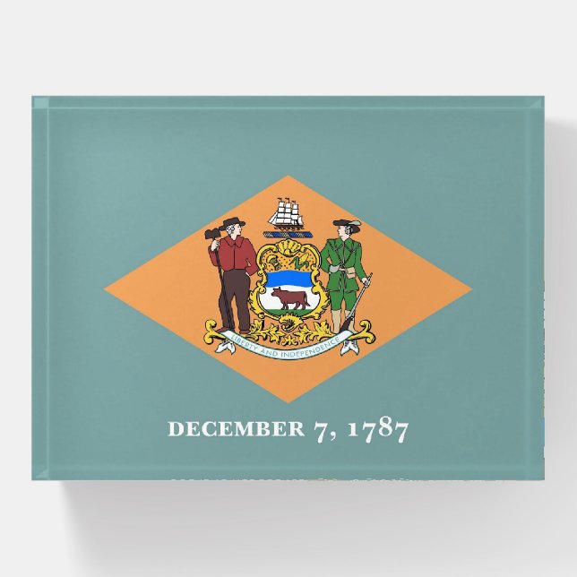 Paperweight with flag of Delaware, USA (Front)