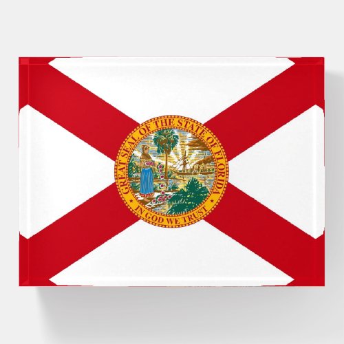 Paperweight with flag of Florida USA