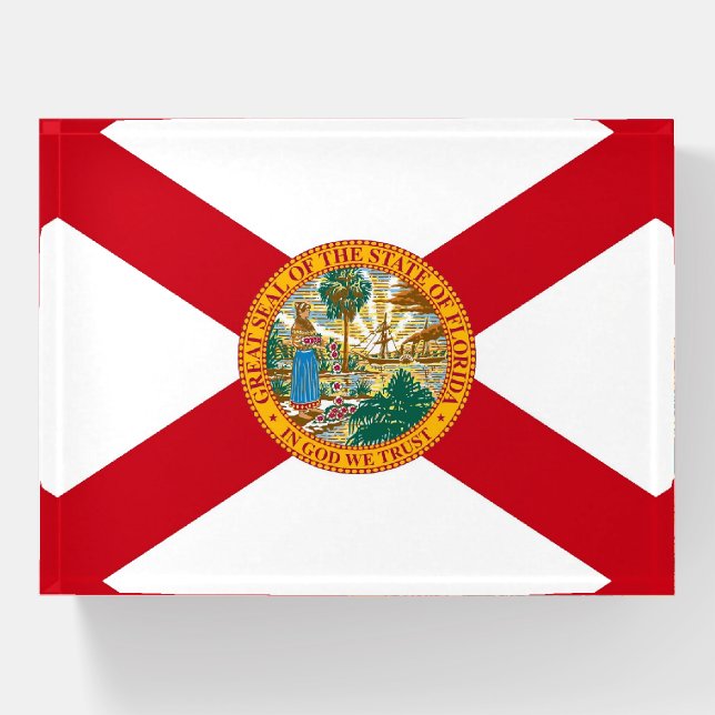 Paperweight with flag of Florida, USA (Front)
