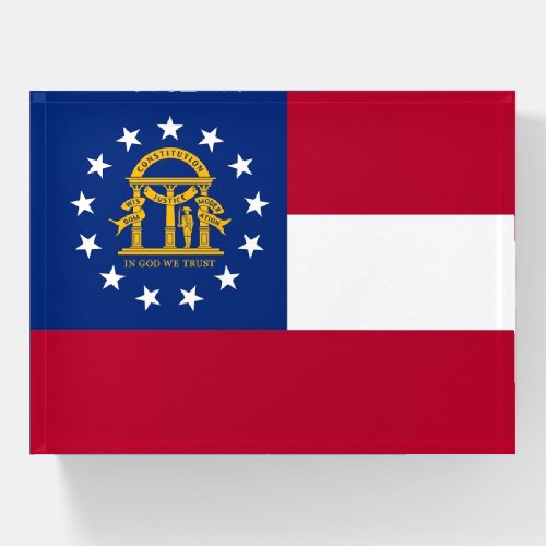 Paperweight with flag of Georgia USA