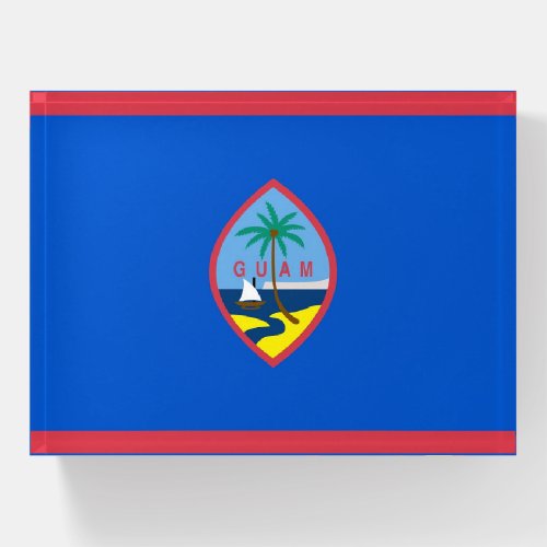 Paperweight with flag of Guam USA