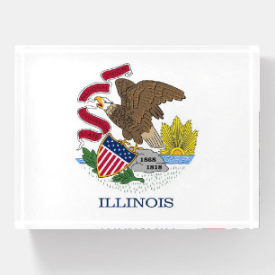 Paperweight with flag of Illinois, USA