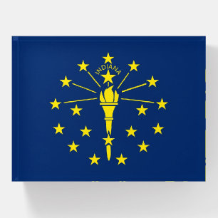 Paperweight with flag of Indiana, USA