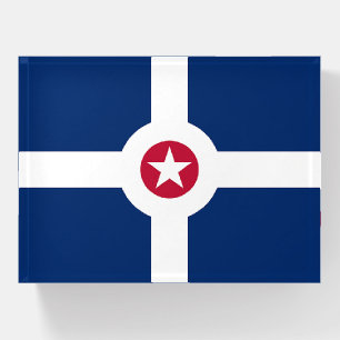 Paperweight with flag of Indianapolis, USA