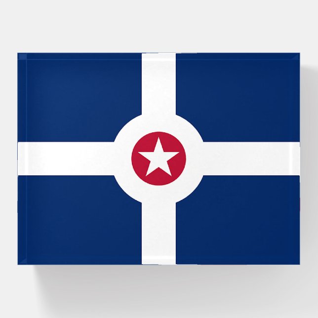 Paperweight with flag of Indianapolis, USA (Front)