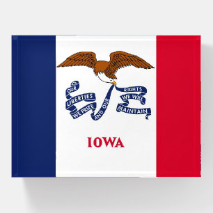 Paperweight with flag of Iowa, USA
