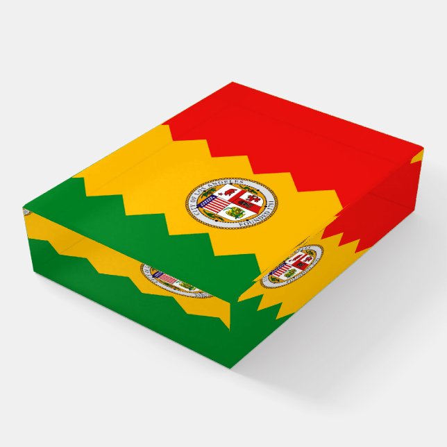 Paperweight with flag of Los Angeles, USA (Angled)