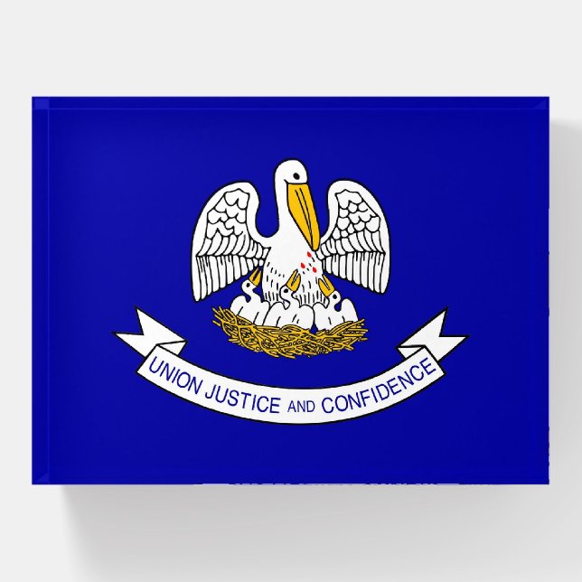 Paperweight with flag of Louisiana, USA (Front)