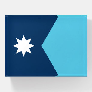 Paperweight with flag of Minnesota, USA