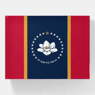 Paperweight with flag of Mississippi State, USA